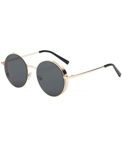 Sunglasses - Women Classic Round Semi-Rimless Polarized Unisex Glasses - B - CG189SI8OYX $6.33 Semi-rimless