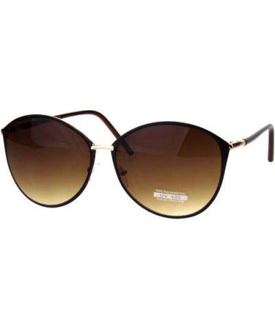 Womens Fashion Sunglasses Chic Stylish Round Frame UV 400 - Gold Brown (Brown Gradient) - CV18L4UGNT2 $6.53 Round