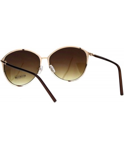 Womens Fashion Sunglasses Chic Stylish Round Frame UV 400 - Gold Brown (Brown Gradient) - CV18L4UGNT2 $6.53 Round