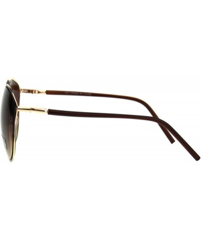 Womens Fashion Sunglasses Chic Stylish Round Frame UV 400 - Gold Brown (Brown Gradient) - CV18L4UGNT2 $6.53 Round