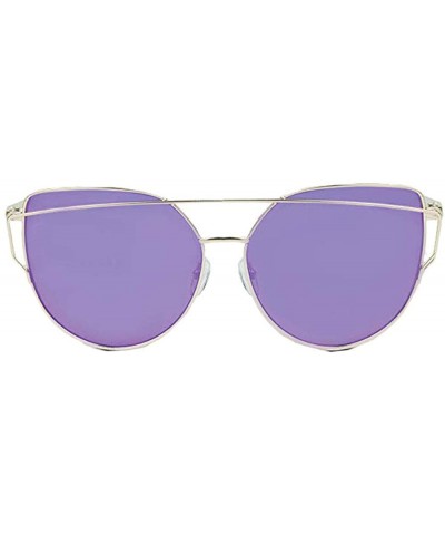 Designer Cateye Women's Sunglasses - Trendy Fashion Glasses with UV Sun Protection - Sass - Purple - CP18ICC377C $5.46 Aviator