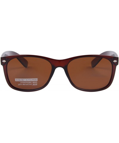 Polarized Unisex Shades Sunglasses for Men Vintage Polarized Sun Glasses S683 - Brown - CG12GP2ERST $7.46 Wayfarer