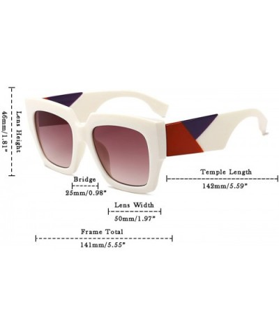 Trendy Luxury Square Oversized Sunglasses for Women Brand Designer Shades - White Frame/Gradient Brown Lens - CK18S2WXS5H $10...