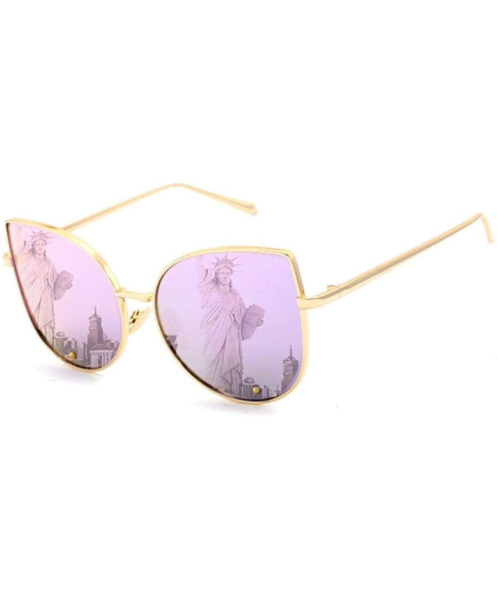 Sale Day Deals Sale Offers-Cat Eye Mirrored Flat Lenses Women Sunglasses - Purple - CX18ECYHZ5C $11.87 Cat Eye