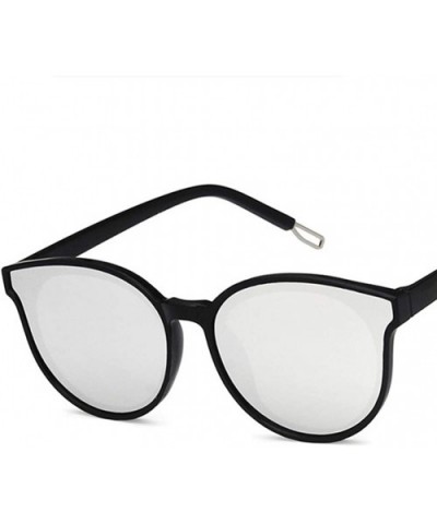 Unisex Sunglasses Retro Bright Black Grey Drive Holiday Oval Non-Polarized UV400 - Bright Black Silver - CC18RI0TYZM $7.72 Oval