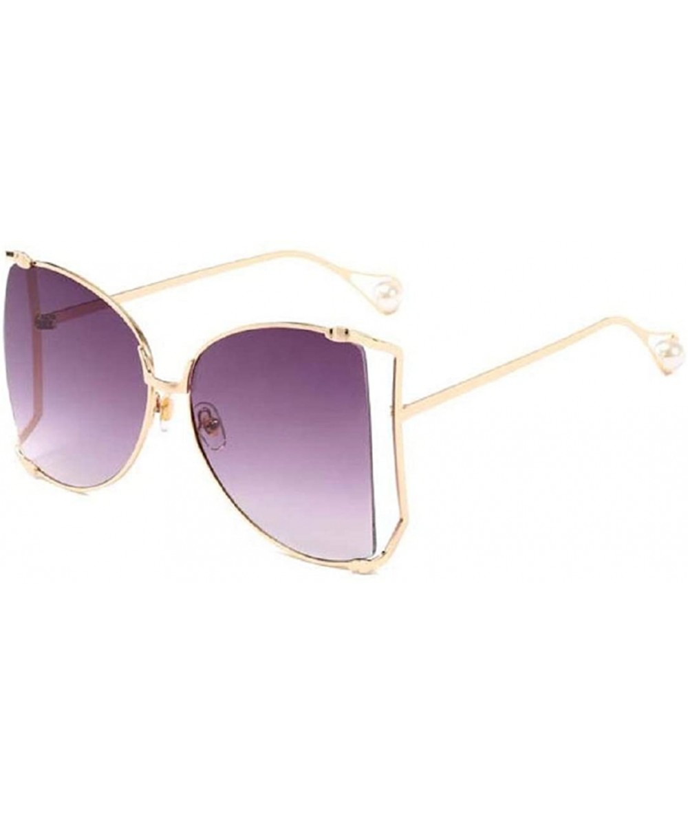 Oversized Sunglasses for Women Semi Rimless Shades - B - CH18RANW88T $7.64 Rimless