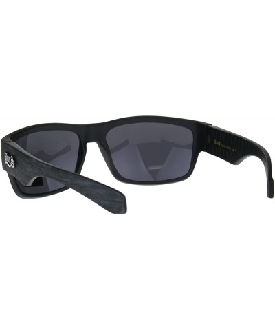 Locs Hardcore Shades Mens Rectangular Wrap Matte Black Wood Pattern Sunglasses - Black Grey - CB18CWQYNA3 $5.99 Rectangular