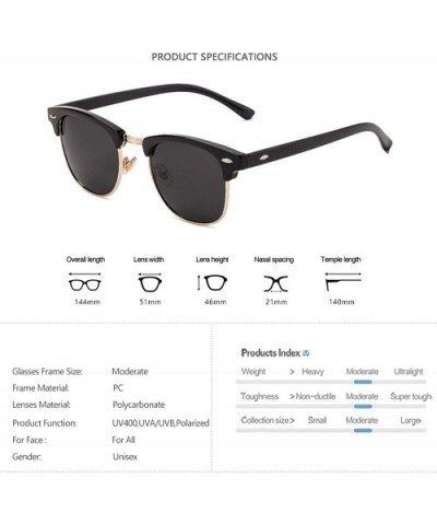 New Fashion Semi RimlPolarized Sunglasses Men Women Er Half Frame Sun Glasses Classic Oculos De Sol UV400 - CC199CHE0RK $18.9...