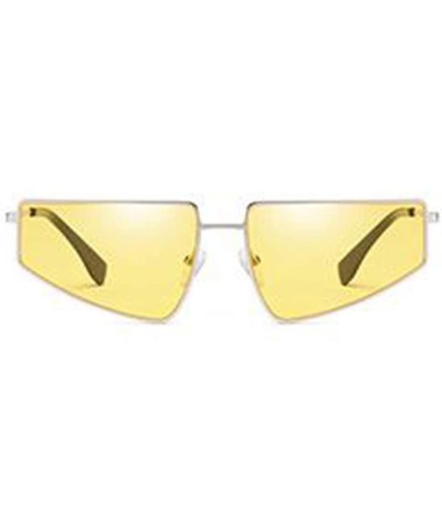 Women Fashion Sunglasses Butterfly Eyewear With Case UV400 Protection - Silver Frame/Yellow Lens - CW18XD7ADGD $7.44 Butterfly