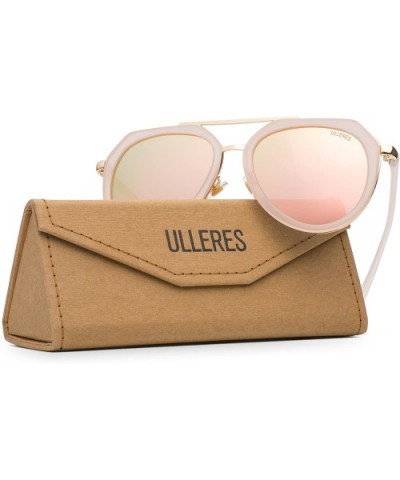 Aviator Polarized Sunglasses for Women Oversized Big frame Mirrored Retro Sunglasses - Pink - C0183TEG0UD $10.54 Aviator