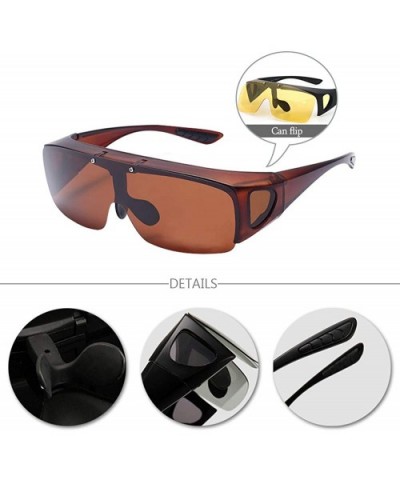 Night Vision Glasses for Driving Polarized Sunglasse UV400 Protection - Brown - Sunglasses - CP18RD6DRH6 $8.60 Rectangular