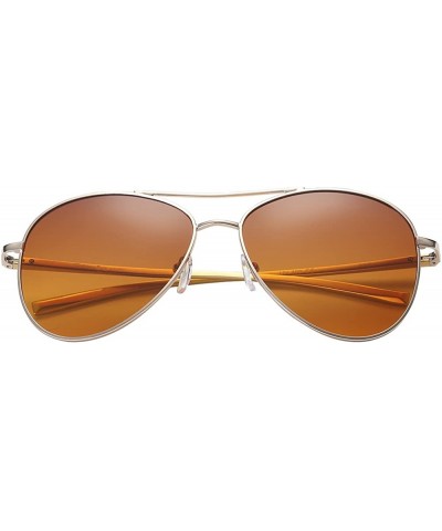 Classic Polarized Ultra Light Flex Hinge Aluminum Aviator Sunglasses - Aluminum Gold - Polarized Hd Plus - CD188X4XSH8 $11.15...