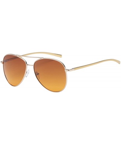 Classic Polarized Ultra Light Flex Hinge Aluminum Aviator Sunglasses - Aluminum Gold - Polarized Hd Plus - CD188X4XSH8 $11.15...