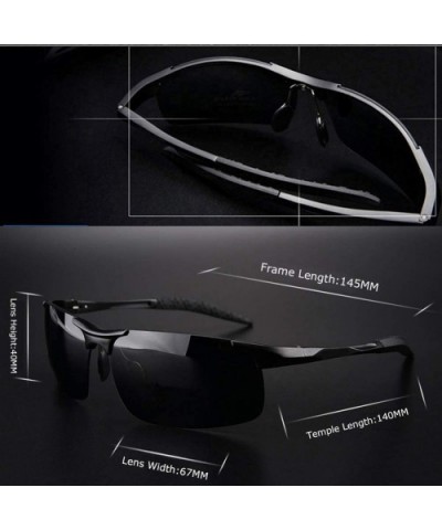 Mens Sports Polarized Sunglasses Ultra Light Al-Mg Frame Driving Sun Glasses UV Protection - CR18TRYAK0K $7.74 Semi-rimless