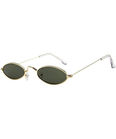 Fashion Mens Womens Retro Small Oval Sunglasses Metal Frame Shades Eyewear - F - C918UHD5M6Q $8.13 Oversized
