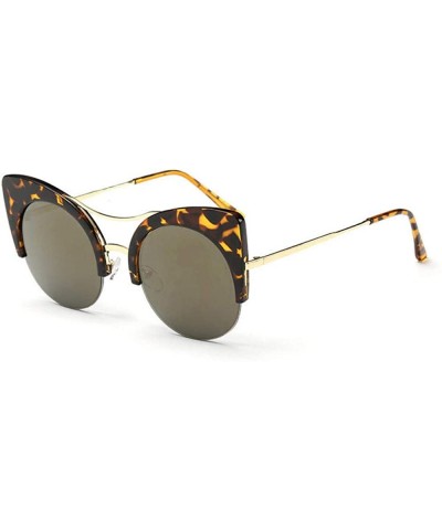 Cat eye semi-metal sunglasses men and women sunglasses - Douhua Frame Local Gold - C7199C5ENDD $18.16 Cat Eye
