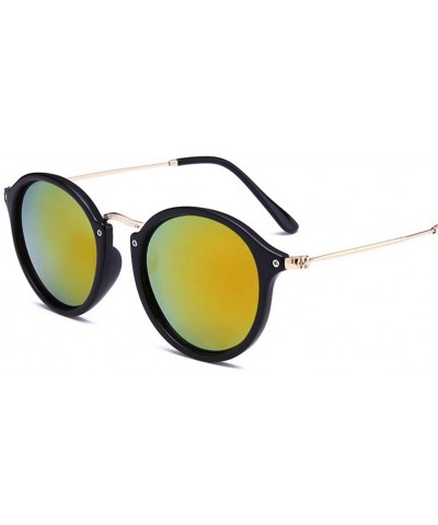 Unisex Sun Glasses Polarized Coating Mirror Driving Sunglasses Round Male Eyewear - 03-black Green - C9194OK68DW $19.17 Rimless