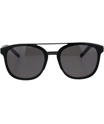 Mens Mod Stylish Rectangular Horn Rim Designer Fashion Sunglasses - Matte Black - C818SMMOMLX $8.10 Rectangular