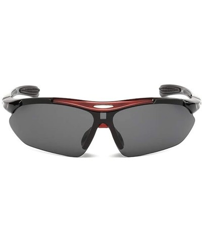 Outdoor Sports Sunglasses PC Durable Frame UV Protection Driving Cycling Running Fishing - Red - CL18LD8UW84 $15.28 Semi-rimless