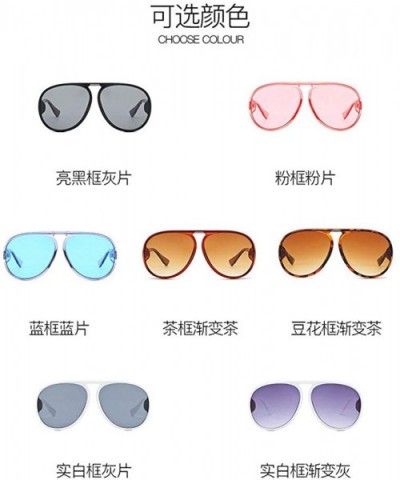 New retro big box fashion frog mirror unisex trend luxury brand designer sunglasses UV400 - White Gradient Gray - CW18M98NAXX...