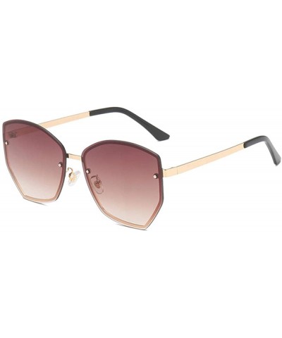 Fashion Frameless Sunglasses Stainless Steel Box Sunglasses Female Wild Sunglasses - CV18XMS9AAT $35.72 Rimless