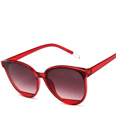 New Classic Oval Red Women Sunglasses Female Vintage Luxury Plastic Er Cat Eye Sun Glasses UV400 Fashion - C9198AI8HS0 $11.12...