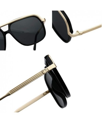 Unisex Casual retro polarized sunglasses UV400 Protection - Gold - CY18XHYGKQY $12.51 Rimless