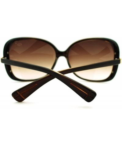 Womens Cross Emblem Vogue Chic Fashion Plastic Butterfly Diva Sunglasses - Brown - CD11J4NIAJX $6.67 Butterfly