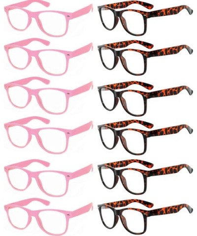 Women's Men's Sunglasses Retro Clear Lens - Rretro_clear_12_p_leo_pink - CM18734I6UO $25.65 Sport