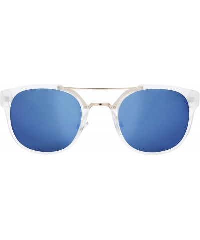 Retro Vintage Crossbar Horn Rimmed Sunglasses - Exquisite Packaging - Rv2 Crystal - C0195CZL6L6 $6.89 Oval