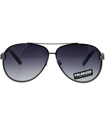 Polarized Lens Sunglasses Unisex Round Aviator Metal Light Frame - Gunmetal (Smoke) - C718Q8K0ZNO $10.90 Aviator