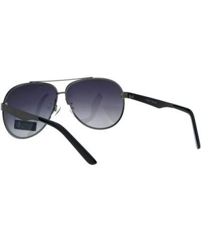 Polarized Lens Sunglasses Unisex Round Aviator Metal Light Frame - Gunmetal (Smoke) - C718Q8K0ZNO $10.90 Aviator