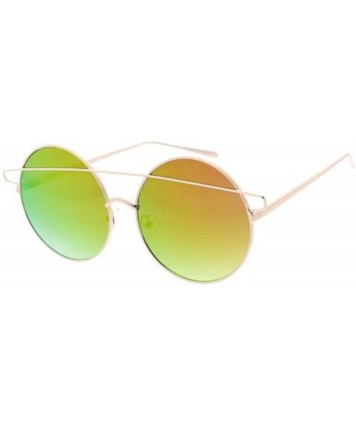 Fashion Round Frame Wired Uni-brow Sunglasses - Orange - CL18ASZTCZX $10.12 Round
