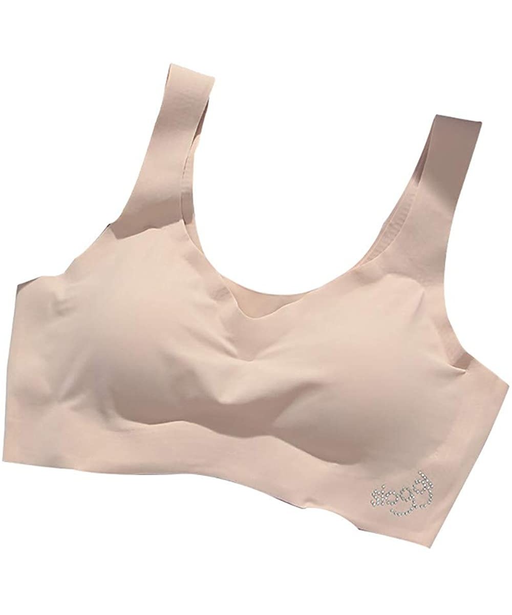 Air Permeable Cooling Summer Sport Yoga Wireless Bra - F-beige - C918W8CQM53 $6.42 Sport