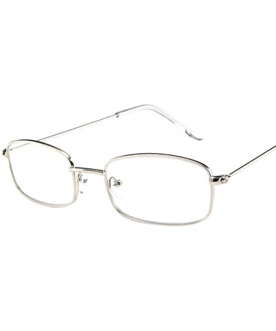 Small Rectangle Sunglasses For Women Metal Frame Mirrored Lens - F - CP18DWEH0A8 $6.32 Square