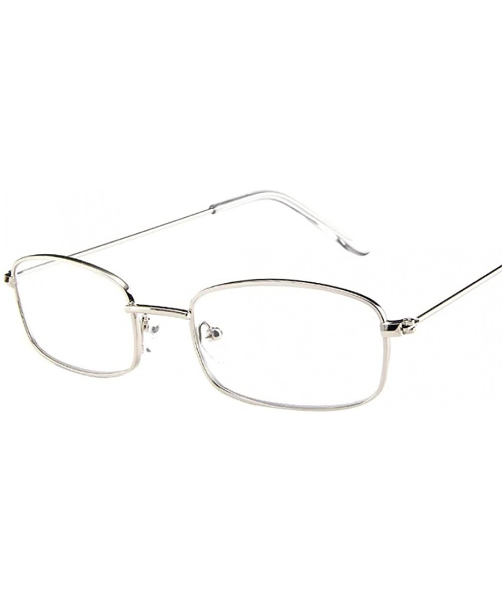 Small Rectangle Sunglasses For Women Metal Frame Mirrored Lens - F - CP18DWEH0A8 $6.32 Square