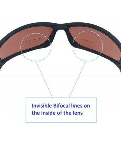 Bifocal Copper Driving Lens Blue Blocking Wrap Around Reading Sunglasses Sport Style - Black - CZ18Z8QIL0S $12.13 Sport