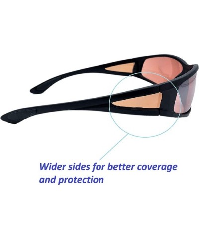 Bifocal Copper Driving Lens Blue Blocking Wrap Around Reading Sunglasses Sport Style - Black - CZ18Z8QIL0S $12.13 Sport