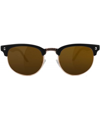 Morrison Half Rim Sunglasses - Black/Brown - CQ11ZR8WX4X $13.12 Wayfarer