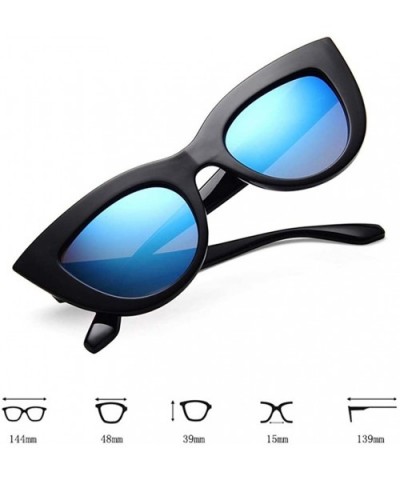 Women Cat Eye Sunglasses Retro Mirror Lens Sun Glasses Ladies Colorful Glasses UV400 - Orange Pink - CS199OR6S9I $7.37 Cat Eye