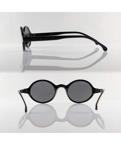 Retro Circle Oval Round Lens Black Plastic Frame Sunglasses A289 - Black Black - CF18WSWCHOG $6.49 Oval