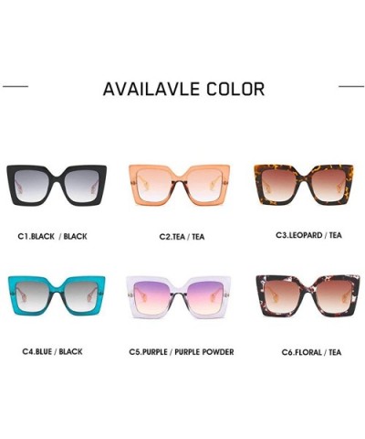 2019 new fashion trend unisex big brand square brand designer sunglasses UV400 with box - Purple Pink - C618R2AT06E $8.02 Square