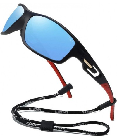 Sports Sunglasses Polarized Lens with TR90 Frame for Men Women - Blue - CY18M29QYT0 $10.95 Rimless