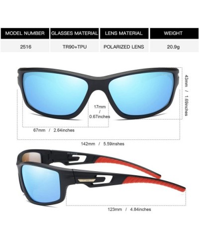 Sports Sunglasses Polarized Lens with TR90 Frame for Men Women - Blue - CY18M29QYT0 $10.95 Rimless