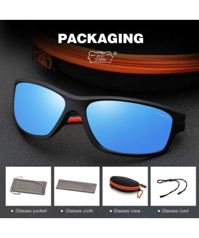 Sports Sunglasses Polarized Lens with TR90 Frame for Men Women - Blue - CY18M29QYT0 $10.95 Rimless