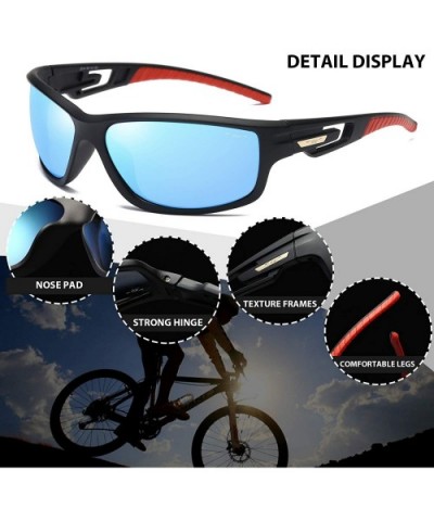 Sports Sunglasses Polarized Lens with TR90 Frame for Men Women - Blue - CY18M29QYT0 $10.95 Rimless