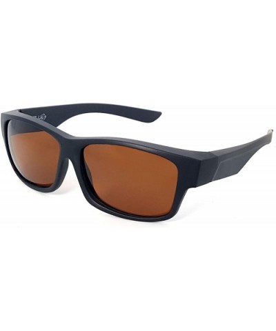 Fit Over Polarized Sunglasses Driving Clip on Sunglasses to Wear Over Prescription Glasses - Black-brown - C118SEDOSTK $17.41...