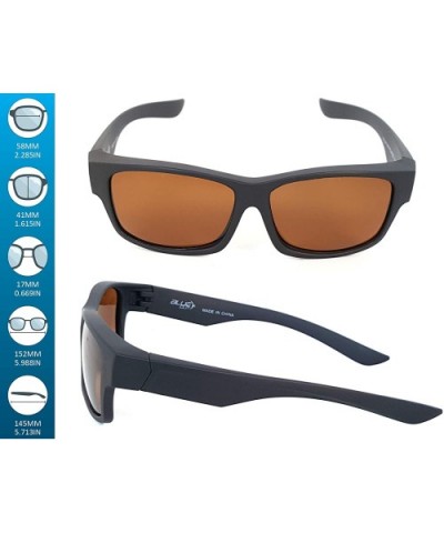 Fit Over Polarized Sunglasses Driving Clip on Sunglasses to Wear Over Prescription Glasses - Black-brown - C118SEDOSTK $17.41...