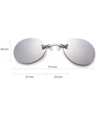 Fashion Round Small Frame Brand Designer clip on the nose Sunglasses Men Sun glasses UV400 - Silver - CQ18S5TGU76 $9.86 Oval