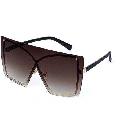 Women Fashion New Large Frame Brand Designer Men One-piece sunglasses UV400 - C5 - C418TQDHN4A $9.94 Goggle